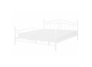 4251682259279 - Beliani - Bett Weiß Metall 140 x 200 cm mit Lattenrost hohem Kopfteil Verzierungen Romantisch Klassisch für Mädchen Jugendzimmer Schlafzimmer