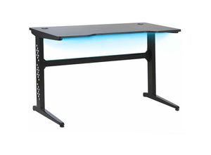 4251682259354 - Beliani - Gaming-Tisch Schwarz mdf Metall 120 x 60 cm rgb LED-Beleuchting Futuristisch Modern Kinderzimmer Jugendzimmer Büro