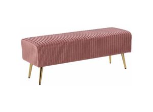 4251682261333 - Beliani - Bank Rosa Samtstoff 100% Polyester Beine aus Eisen 118 x 42 cm Retro Modern