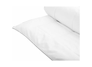 4251682262385 - Beliani - Bettdecke Weiß Mikrofaser und Japara Baumwolle 155 x 220 cm Warm für Winter Monochromatisch Steppdecke Steppbett mit Paspel Schlafzimmer