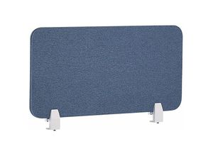 4251682263085 - Beliani - Schreibtisch Trennwand Blau Polster pet Kunststoff 80 x 40 cm zum Aufstellen Klemmen Schallschutz Sichtschutz Pinnwand Büro Home Office