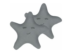 4251682263443 - Dekokissen Grau Baumwolle 2er Set Sternenform 40 x 40 cm Wohnzimmer Kindezimmer