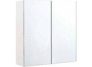 4251682264501 - Beliani - Bad Spiegelschrank Weiß Sperrplatte 1 türig 60 x 60 cm mit Fächern Wandeinbau Modern Trendy Badezimmer Möbel