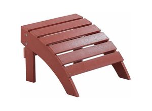 4251682265447 - Beliani - Fußhocker für Gartenstuhl Rot Kunstholz Muskoka Adirondack Stil Balkon Terrasse Outdoor Garten Zubehör Möbel