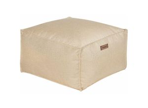 4251682266123 - Beliani - Pouf Hellbeige Leinenoptik 50 x 50 cm mit EPS-Perlen Abnehmbarem Bezug Quadratisch Modern Skandi Bodenkissen Sitzpouf Sitzmöbel Indoor