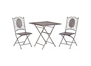 4251682266291 - Beliani - Bistroset schwarz Metall 2er Balkon Terrasse Zusammenklappbar Garten romantisch