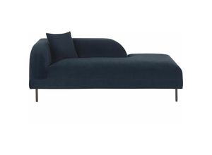 4251682269353 - Beliani - Chaiselongue Dunkelblau Samtstoff Linksseitig mit Kissen Modernes Design Retro Stil Relaxliege für Wohnzimmer Schlafzimmer Indoor