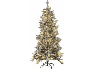 4251682269841 - Weihnachtsbaum künstlich 180 cm Weiß Schneebedeckt mit Kunstschnee Ständer und LED-Beleuchtung Weihnachtszeit Weihnachten Wohnzimmer Modern - Grün