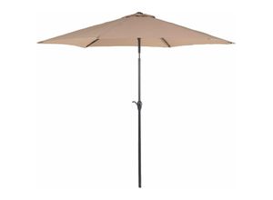 4251682270038 - Beliani - Sonnenschirm Sandbeige Polyester u Aluminium sechseckig ⌀ 270 cm mit Kurbel verstellbarer Neigungswinkel Terrasse Balkon Garten Outdoor