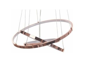 4251682271349 - Beliani - Hängelampe led Roségold Metall dia 30 - 50 cm Pendelleuchte für Esszimmer für Schlafzimmer für Wohnzimmer - Roségold