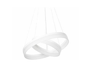 4251682271400 - Beliani - Hängelampe led Weiß Metall 2-flammig Pendelleuchte für Esszimmer für Schlafzimmer für Wohnzimmer 112 cm geschwungene Form - Weiß