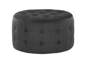 4251682272551 - Beliani - Pouf Schwarz Samtstoff Knopfversteppung Rund Modern Elegant für Wohnzimmer für Schlafzimmer