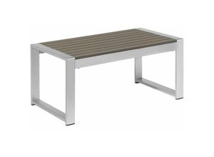 4251682274951 - Beliani - Gartentisch Dunkelgrau Aluminium Couchtisch 90 x 50 cm Terrasse Balkon Outdoor & Indoor Modern - Grau