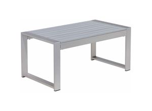 4251682275040 - Beliani - Gartentisch Hellgrau Aluminium Couchtisch 90 x 50 cm Terrasse Balkon Outdoor & Indoor Modern - Grau