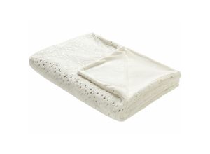 4251682276702 - Beliani - Kuscheldecke Creme Polyester Stoff 150 x 200 cm mit Sternen Motiv für Bett Sofa Couch Sessel Erwachsene Kinder Wohnzimmer Schlafzimmer