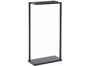 4251682277778 - Beliani - Handtuchständer Schwarz 42 x 83 cm aus Stahl matt 3 Reihen Ständer für Handtücher Moderne Badaccessoires