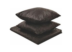 4251682277921 - Tagesdecken Set Braun mit Füllung Polyester 140 x 210 cm mit geprägtem Muster Bettüberwurf Dekorativ Doppelbett Schlafzimmer modernes Bettzeug - Braun