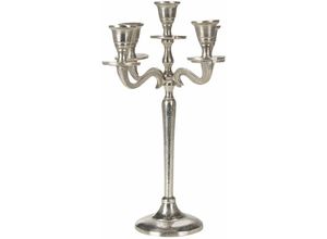 4251682279840 - Beliani - Kerzenständer Silber Aluminium mit 5 Armen Klassisch Vintage Design Handgefertigt Tischdeko Accessoire Dekoartikel Deko Haushalt & Wohnen