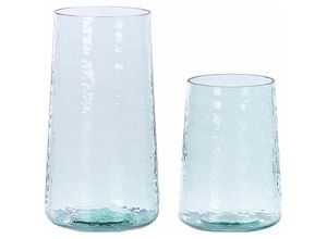 4251682280693 - Beliani - Dekovase 2er Set Transparent 17   25 cm aus Glas mit glänzender Oberfläche Wohnartikel Zubehör Dekogefäß Modern - Transparent