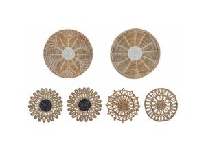 4251682281591 - Wanddekoration Natürlich Seegras 6er Set Rund Teller Kreise Handgeflochten Wandkörbe Boho Stil Flur Wohn- Schlaf- und Esszimmer