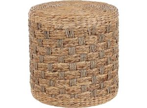 4251682281669 - Pouf Natur ⌀ 40 cm Rund Wasserhyazinthe Seegras Handgefertigt im Boho Stil Moderner Hocker für Wohnzimmer Schlafzimmer Indoor