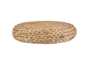 4251682281683 - Beliani - Pouf Natur ⌀ 40 cm Rund aus Wasserhyazinthe im Boho Stil Moderner Niedriger Sitz Hocker für Wohnzimmer Schlafzimmer Indoor Meditation