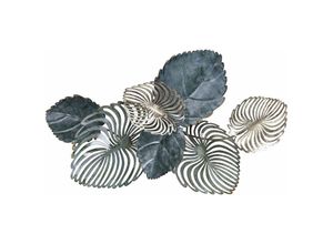 4251682281836 - Beliani - Wanddekoration Gold und Blaugrün Eisen Blätter Einteilig Handgemacht Wandobjekt Wanddeko für Schlafzimmer Wohnzimmer Flur Küche Esszimmer