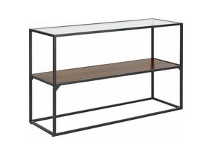 4251682282208 - Konsolentisch Dunkler Holzfarbton   Schwarz 122x40 cm Ablagefläche Industriell Modernes Design Konsolentisch für Wohnzimmer Flur Schlafzimmer