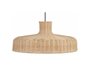 4251682283526 - Hängeleuchte Natürlich Hellbraun 108 cm Rattan geflochten Schirm glockenförmig für Wohn- Schlaf- und Esszimmer Modernes Design Boho Stil - Natürlich