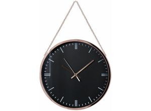 4251682283694 - Beliani - Wanduhr Schwarz   Kupfer ø 30 cm Rund Ohne Ziffern Moderne Hängende Wanddekoration Hängeuhr für Wohnzimmer Esszimmer Flur - Schwarz