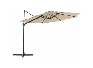 4251682284356 - Beliani - Ampelschirm Beige Schwarz Polyester achteckig ⌀ 295 cm für Balkon Terrasse Garten - Schwarz