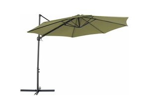 4251682284387 - Beliani - Ampelschirm Olivgrün Schwarz Polyester achteckig ⌀ 295 cm für Balkon Terrasse Garten - Schwarz