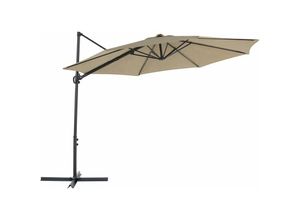 4251682284394 - Beliani - Ampelschirm Taupe Schwarz Polyester achteckig ⌀ 295 cm für Balkon Terrasse Garten - Schwarz