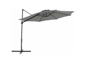 4251682284400 - Beliani - Ampelschirm Dunkelgrau Schwarz Polyester achteckig ⌀ 295 cm für Balkon Terrasse Garten - Schwarz