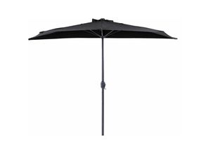 4251682284769 - Beliani - Sonnenschirm Schwarz Stoff 270 x 100 cm Halbrund mit Kurbel Winddach Stahlgestell Modern Marktschirm Garten Balkon Terrasse Ausstattung