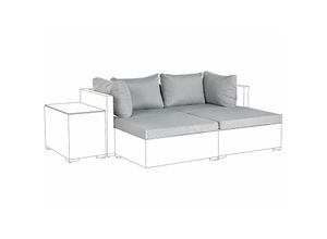 4251682284967 - Beliani - Set Kissenbezüge für Gartenlounge Grau Polyester Reißverschlüsse UV-Schutz 4 Sitz- 2 Seiten- und 2 Rückenkissenbezüge Garten Balkon - Grau