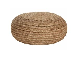 4251682287371 - Beliani - Pouf Beige aus Jute ø 50 cm Rund Natur Bodenkissen für Wohnzimmer Schlafzimmer Kinderzimmer