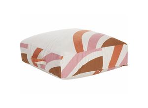 4251682287395 - Beliani - Pouf in Weiß u Rosa u Braun Baumwolle quadratisch 50 x 50 cm mit EPS-Füllung Modernes Design Bodenkissen für Wohnzimmer Schlafzimmer