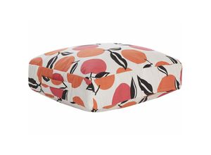 4251682287401 - Beliani - Pouf Mehrfarbig Baumwolle quadratisch 50 x 50 cm mit EPS-Füllung Obst-Motiv Modernes Design Bodenkissen für Wohnzimmer Schlafzimmer - Weiß