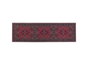 4251682288422 - Teppich Läufer Rot Stoff 60 x 200 cm Rechteckig mit Blumenmuster Orientalisch Rutschfest Vintage Orientteppich Vorleger Flur Küche Schlafzimmer