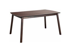 4251682288903 - Esszimmertisch Dunkler Holzfarbton Gummibaumholz   mdf- Platte 150 x 90 cm Sitzplätze für bis zu 6 Personen Rechteckig Klassisch - Dunkler Holzfarbton