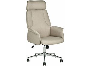 4251682290166 - Beliani - Bürostuhl Beige Stoff Höhenverstellbar Drehbar auf Rollen Bequemer Drehstuhl Modernes Design für Büro Home Office