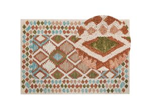 4251682292641 - Beliani - Teppich Bunt Wolle 160 x 230 cm Rechteckig Geometrisches Muster Handgetuftet Modern Kurzhaar Kurzflor Flur Diele Wohnzimmer Schlafzimmer