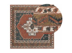 4251682292948 - Beliani - Teppich bunt Wolle 200 x 200 cm handgetuftet geometrisches orientalisches Muster Boho Wohnzimmer Schlafzimmer