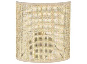 4251682293457 - Beliani - Wandleuchte Naturfarben Rattan 22 cm Halbrund Boho Modern für Wohnzimmer Schlafzimmer Flur - Natürlich