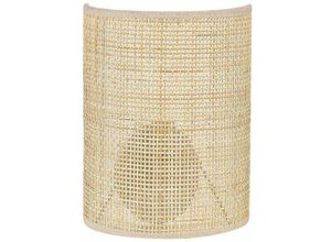 4251682293464 - Beliani - Wandleuchte Naturfarben Rattan 25 cm Halbrund Boho Modern für Wohnzimmer Schlafzimmer Flur - Natürlich