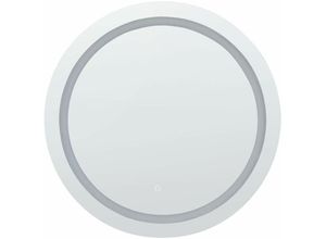 4251682293792 - Beliani - Badspiegel Silber Glas und Aluminium ø 79 cm Rund mit LED-Beleuchtung Touch-Sensor Antibeschlag Modern Badezimmer Möbel Ausstattung