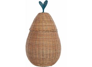4251682294430 - Beliani - Aufbewahrungskorb Natur aus Rattan Birnenform 77 cm Spielzeugkorb für Kinderzimmer 4251682294430 - Beliani - Aufbewahrungskorb Natur aus Rattan Birnenform 77 cm Spielzeugkorb für Kinderzimmer