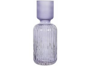 4251682294867 - Beliani - Blumenvase Violett Glas 31 cm Hohe Form mit Schmalem Hals Rillen-Struktur Modern Tischdeko Wohnaccessoires Deko Glasvase Wohnzimmer Esstisch