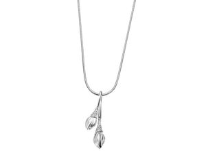 4251691901299 - Anhänger mit Kette 925 - Sterling Silber Zirkonia weiß 45cm Gesandet   Glanz